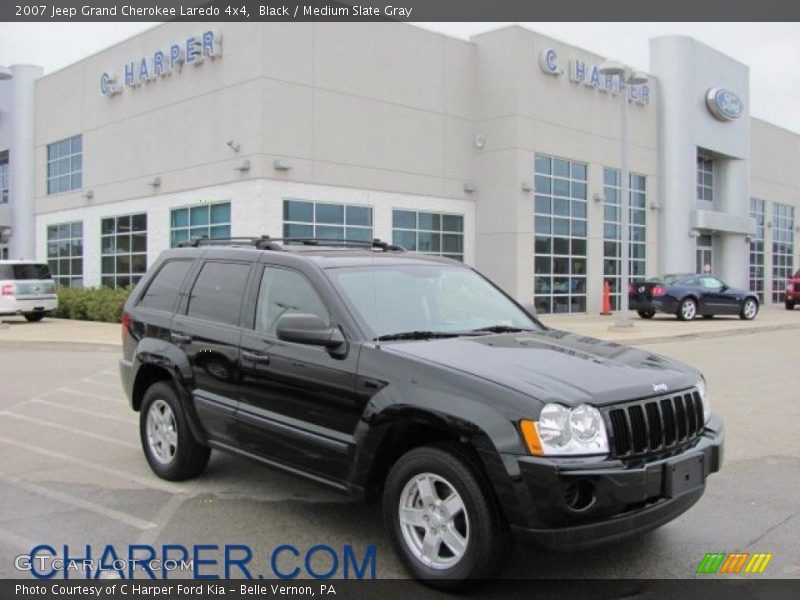 Black / Medium Slate Gray 2007 Jeep Grand Cherokee Laredo 4x4