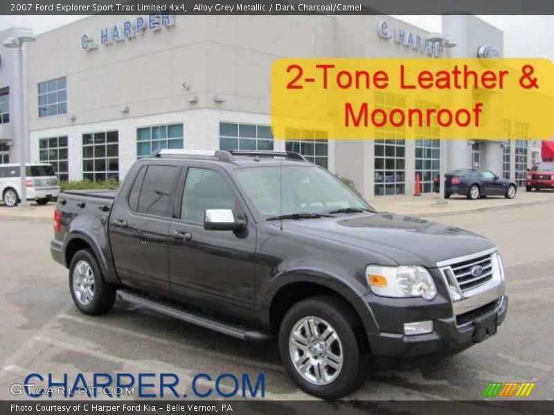 Alloy Grey Metallic / Dark Charcoal/Camel 2007 Ford Explorer Sport Trac Limited 4x4