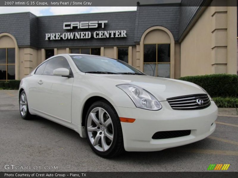 Ivory Pearl / Stone Gray 2007 Infiniti G 35 Coupe