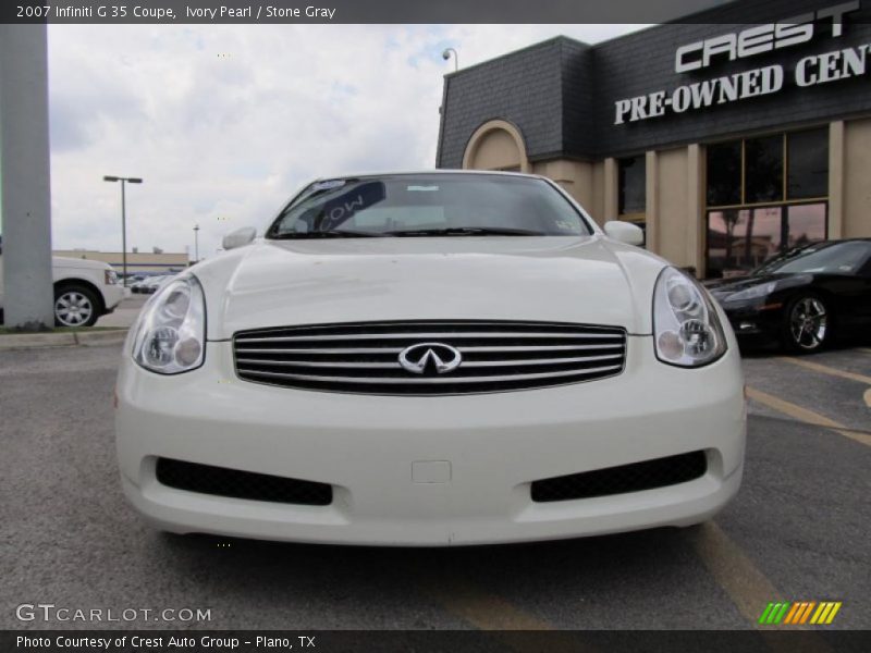 Ivory Pearl / Stone Gray 2007 Infiniti G 35 Coupe