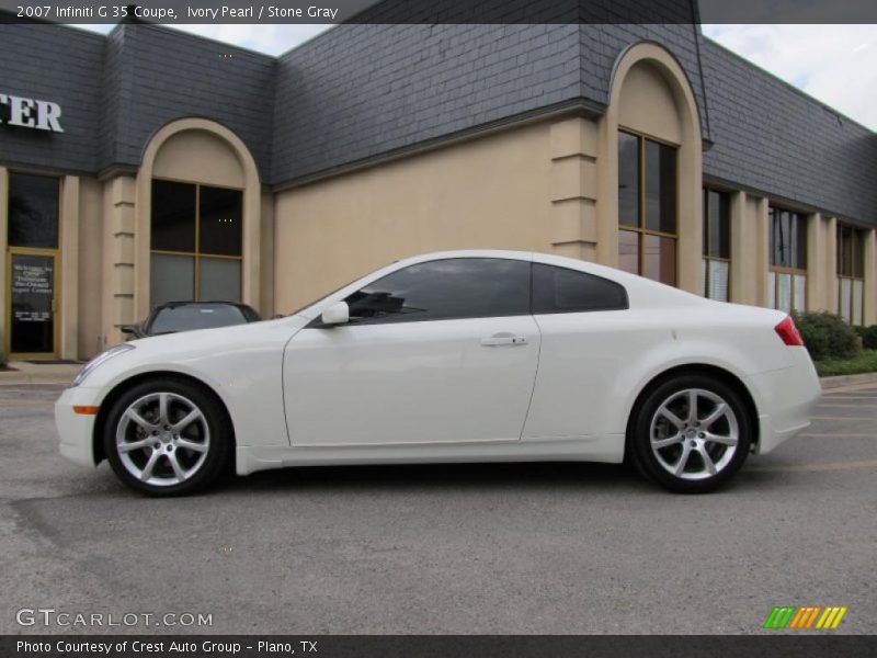Ivory Pearl / Stone Gray 2007 Infiniti G 35 Coupe