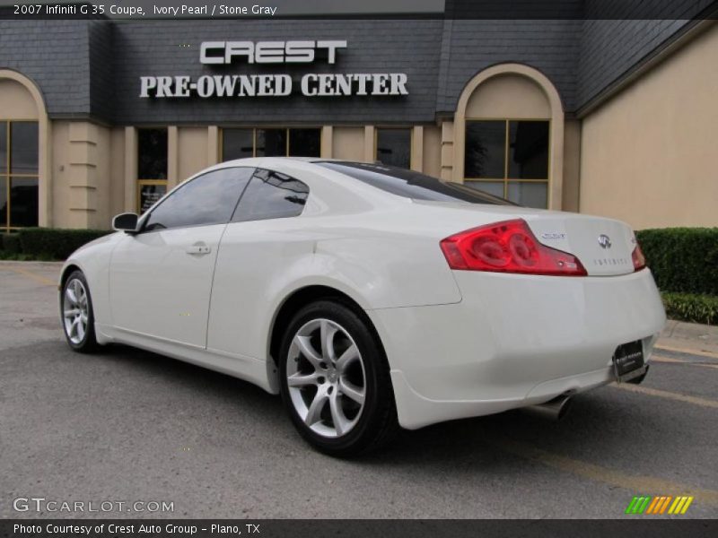 Ivory Pearl / Stone Gray 2007 Infiniti G 35 Coupe
