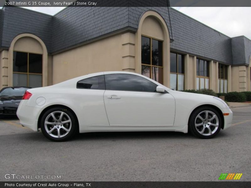 Ivory Pearl / Stone Gray 2007 Infiniti G 35 Coupe