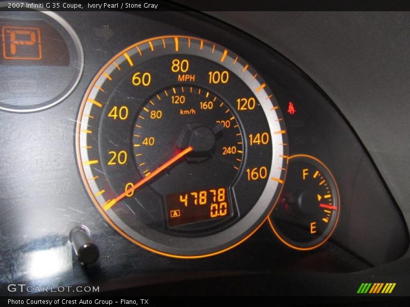 Ivory Pearl / Stone Gray 2007 Infiniti G 35 Coupe