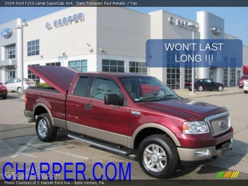 Dark Toreador Red Metallic / Tan 2004 Ford F150 Lariat SuperCab 4x4