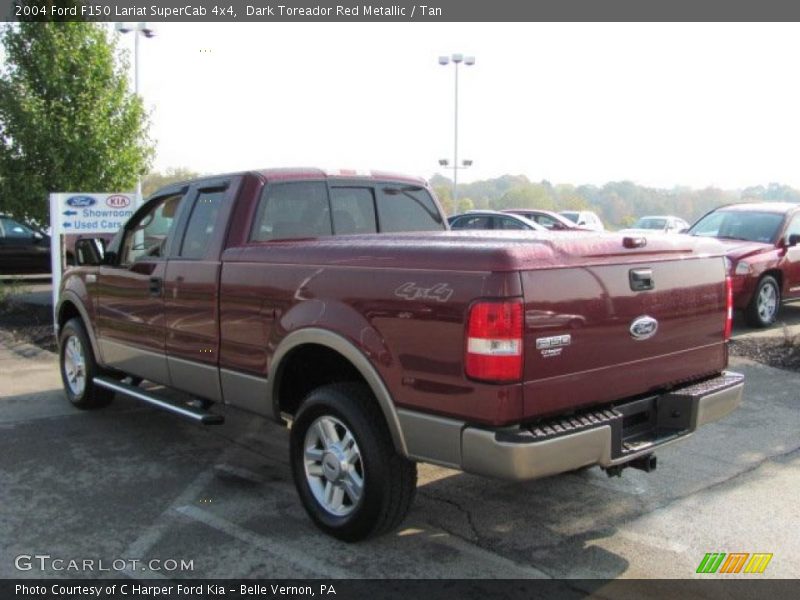 Dark Toreador Red Metallic / Tan 2004 Ford F150 Lariat SuperCab 4x4