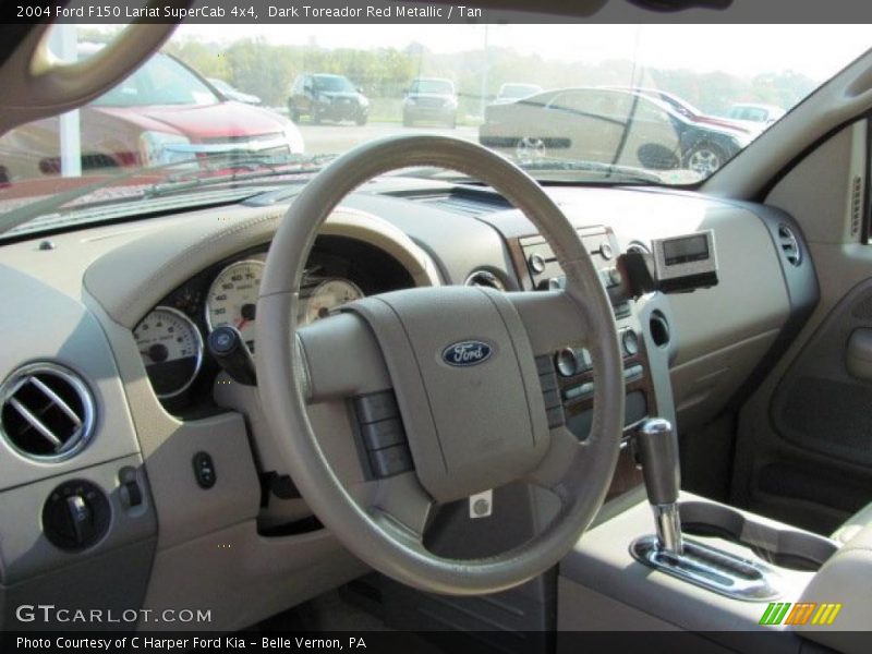 Dark Toreador Red Metallic / Tan 2004 Ford F150 Lariat SuperCab 4x4
