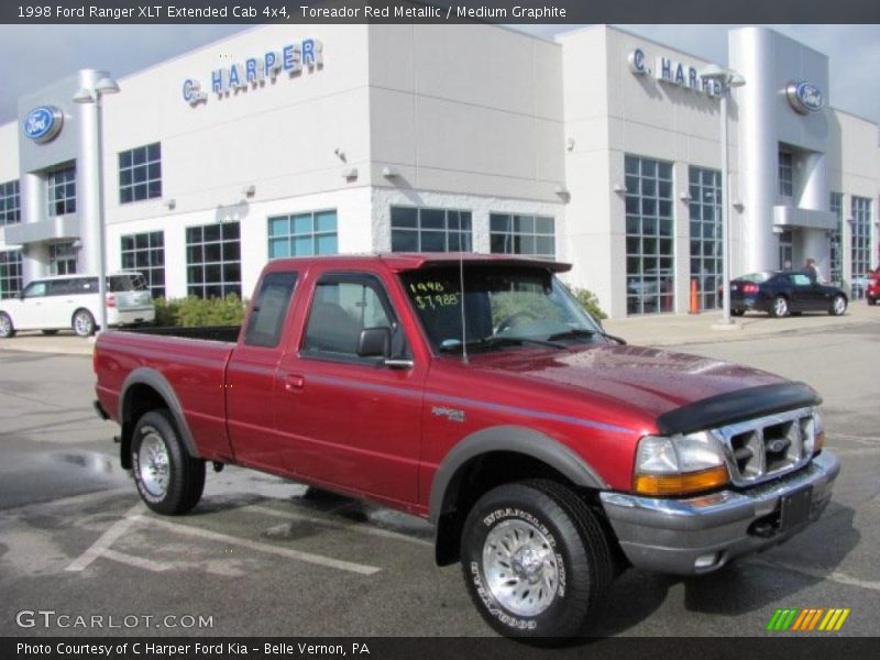 Toreador Red Metallic / Medium Graphite 1998 Ford Ranger XLT Extended Cab 4x4