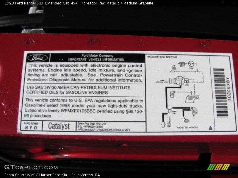 Toreador Red Metallic / Medium Graphite 1998 Ford Ranger XLT Extended Cab 4x4