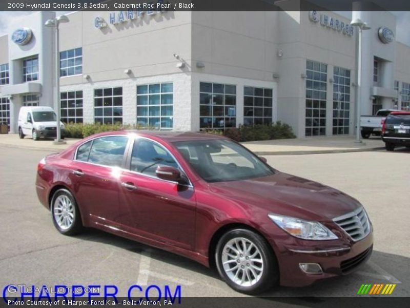 Cabernet Red Pearl / Black 2009 Hyundai Genesis 3.8 Sedan