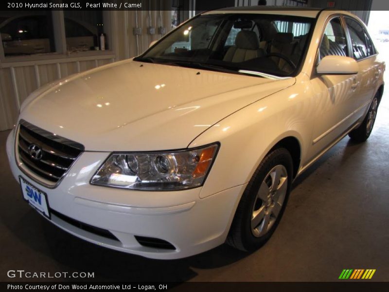 Pearl White / Camel 2010 Hyundai Sonata GLS
