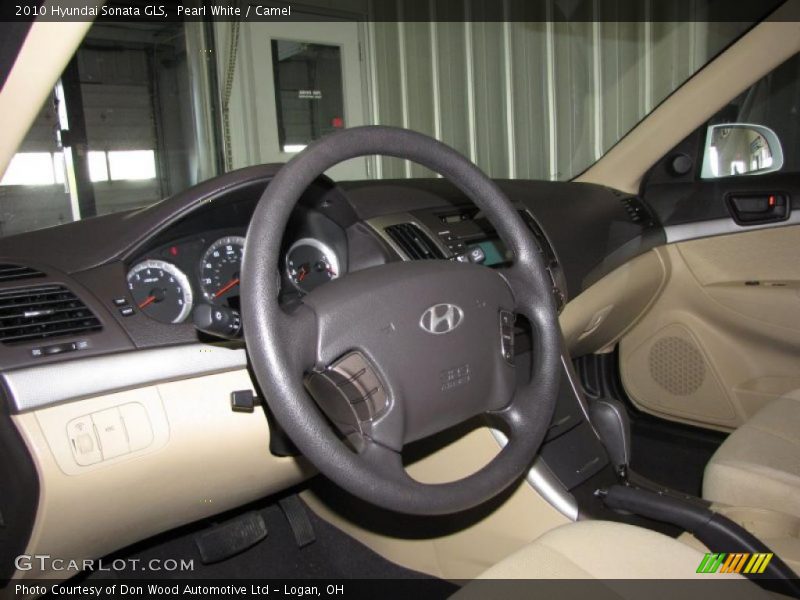 Pearl White / Camel 2010 Hyundai Sonata GLS