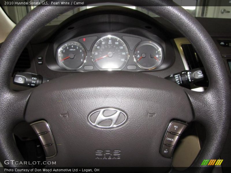 Pearl White / Camel 2010 Hyundai Sonata GLS