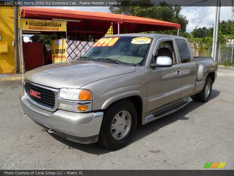 Pewter Metallic / Neutral 2002 GMC Sierra 1500 SLE Extended Cab