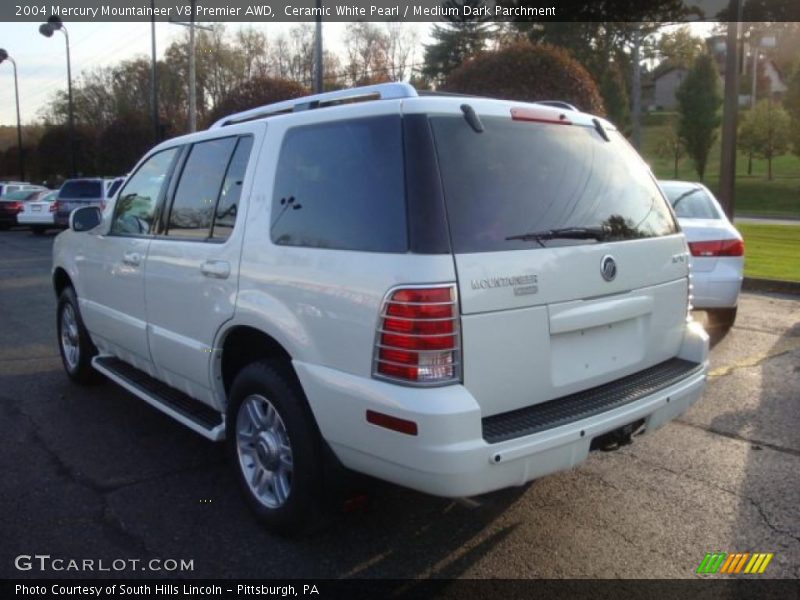 Ceramic White Pearl / Medium Dark Parchment 2004 Mercury Mountaineer V8 Premier AWD