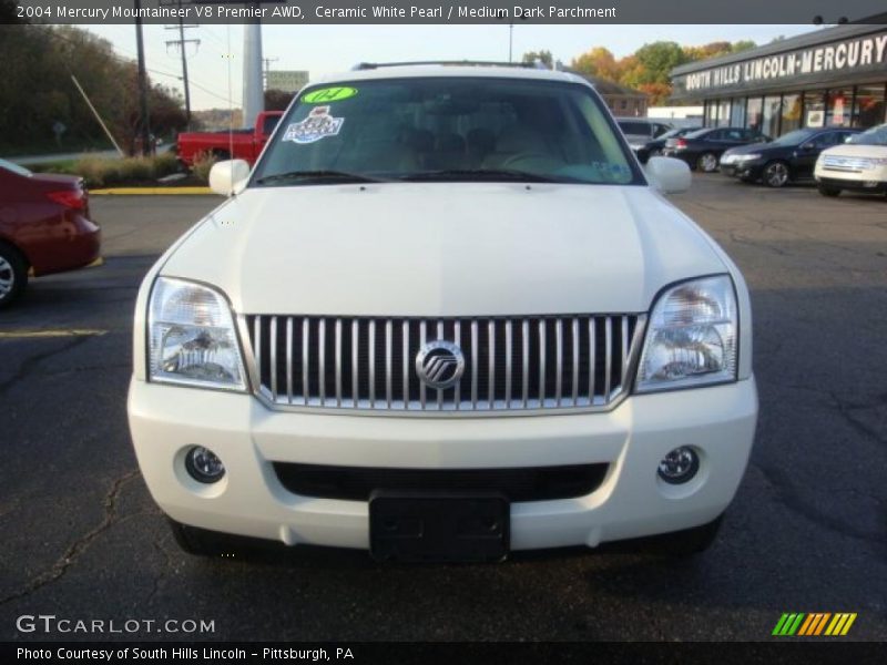 Ceramic White Pearl / Medium Dark Parchment 2004 Mercury Mountaineer V8 Premier AWD