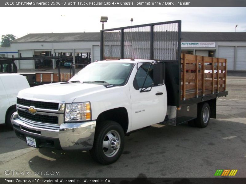 Summit White / Dark Titanium 2010 Chevrolet Silverado 3500HD Work Truck Regular Cab 4x4 Chassis