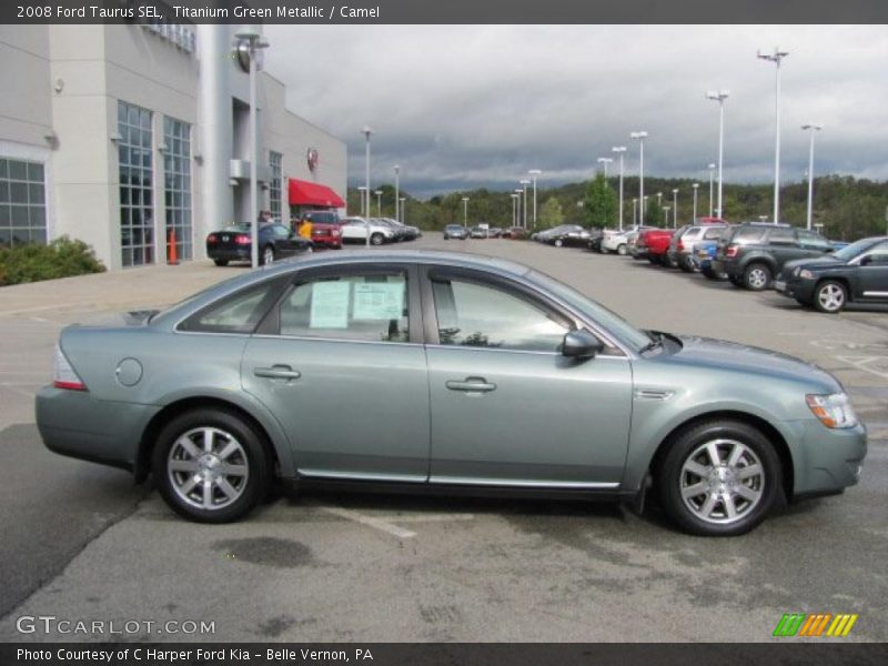 Titanium Green Metallic / Camel 2008 Ford Taurus SEL