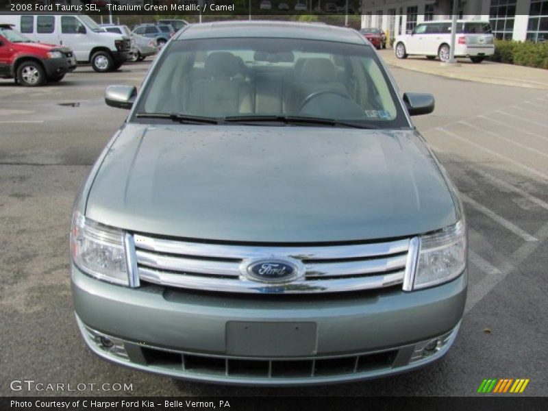 Titanium Green Metallic / Camel 2008 Ford Taurus SEL