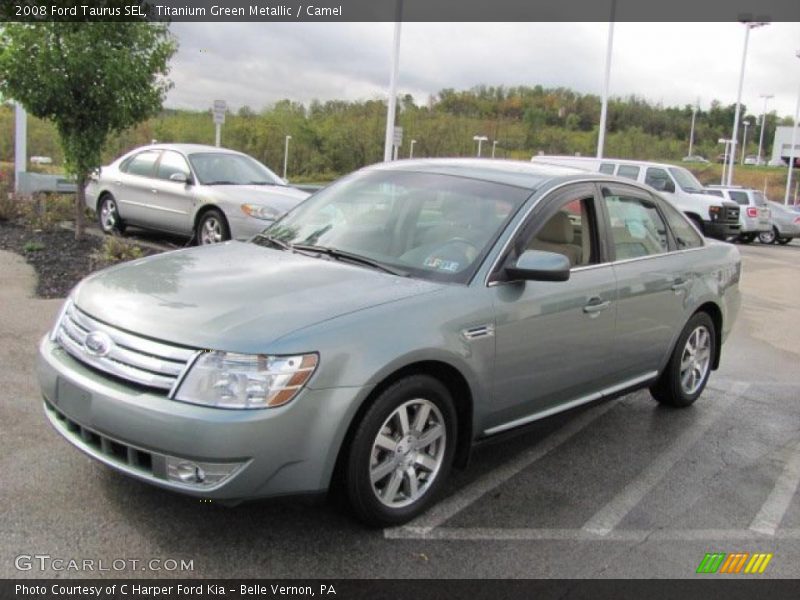 Titanium Green Metallic / Camel 2008 Ford Taurus SEL