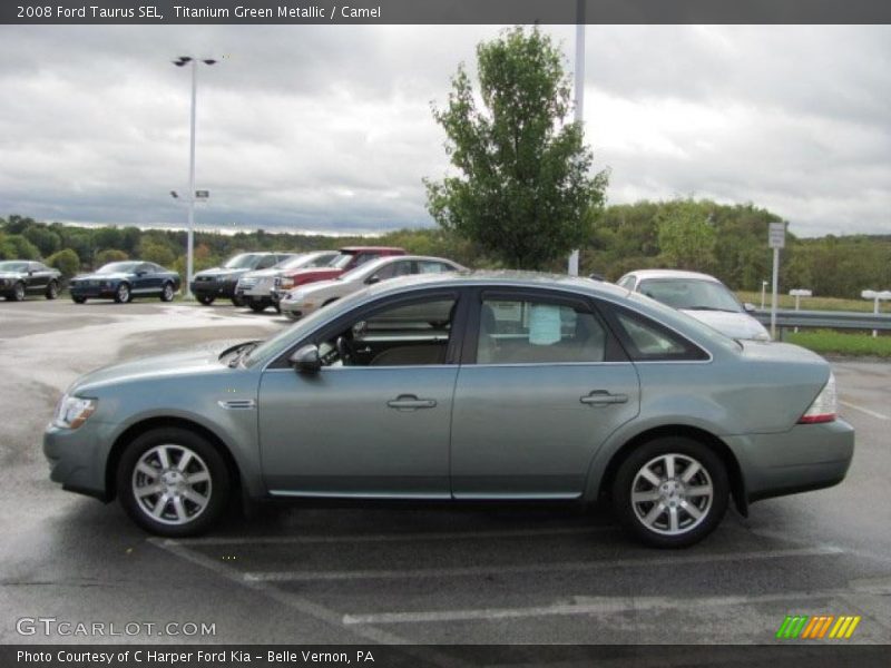 Titanium Green Metallic / Camel 2008 Ford Taurus SEL