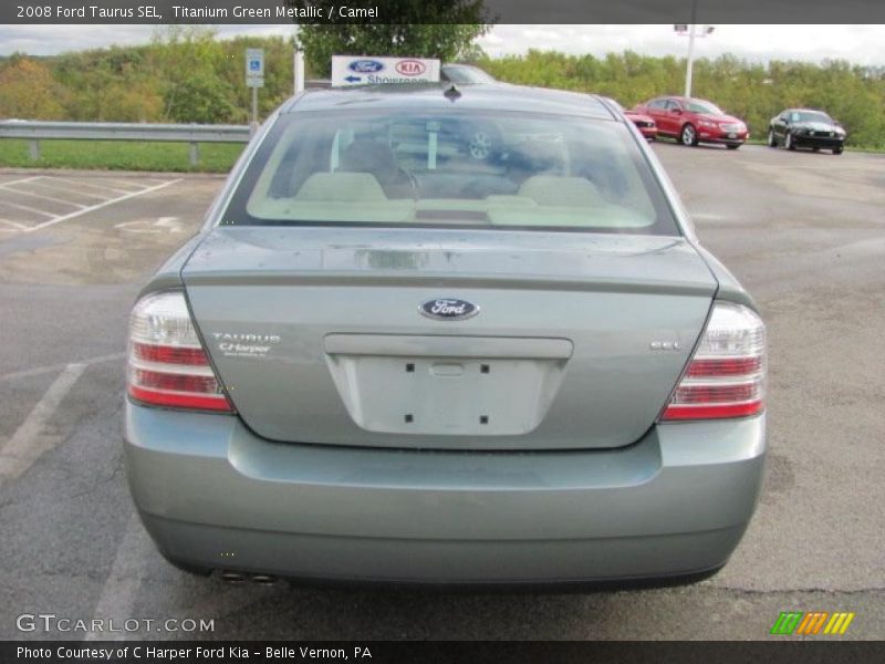 Titanium Green Metallic / Camel 2008 Ford Taurus SEL