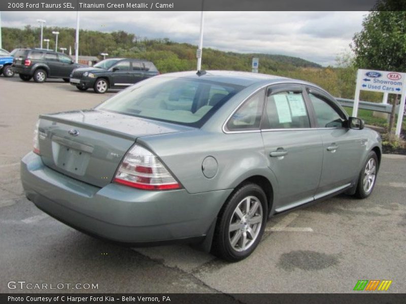 Titanium Green Metallic / Camel 2008 Ford Taurus SEL
