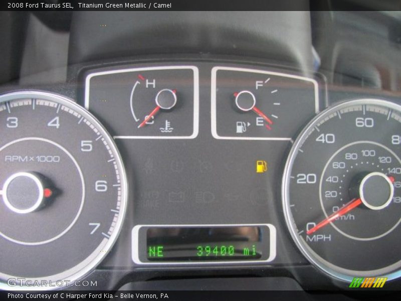 Titanium Green Metallic / Camel 2008 Ford Taurus SEL