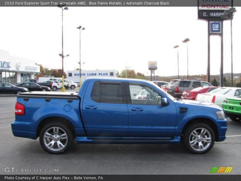 Blue Flame Metallic / Adrenalin Charcoal Black 2010 Ford Explorer Sport Trac Adrenalin AWD