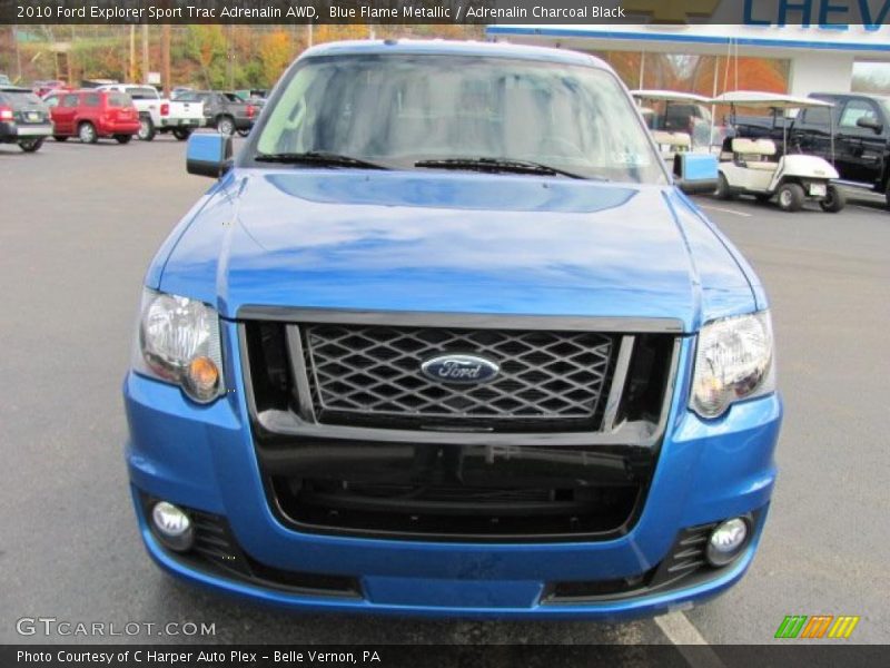 Blue Flame Metallic / Adrenalin Charcoal Black 2010 Ford Explorer Sport Trac Adrenalin AWD