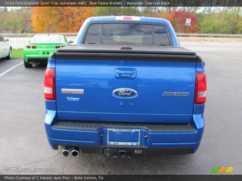 Blue Flame Metallic / Adrenalin Charcoal Black 2010 Ford Explorer Sport Trac Adrenalin AWD
