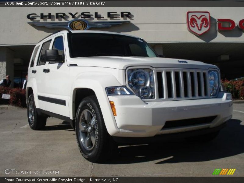 Stone White / Pastel Slate Gray 2008 Jeep Liberty Sport