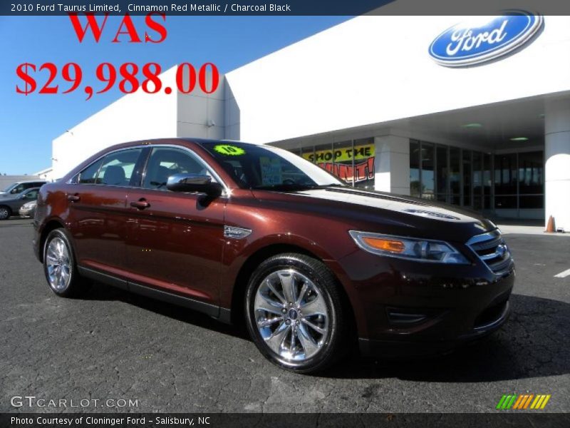 Cinnamon Red Metallic / Charcoal Black 2010 Ford Taurus Limited