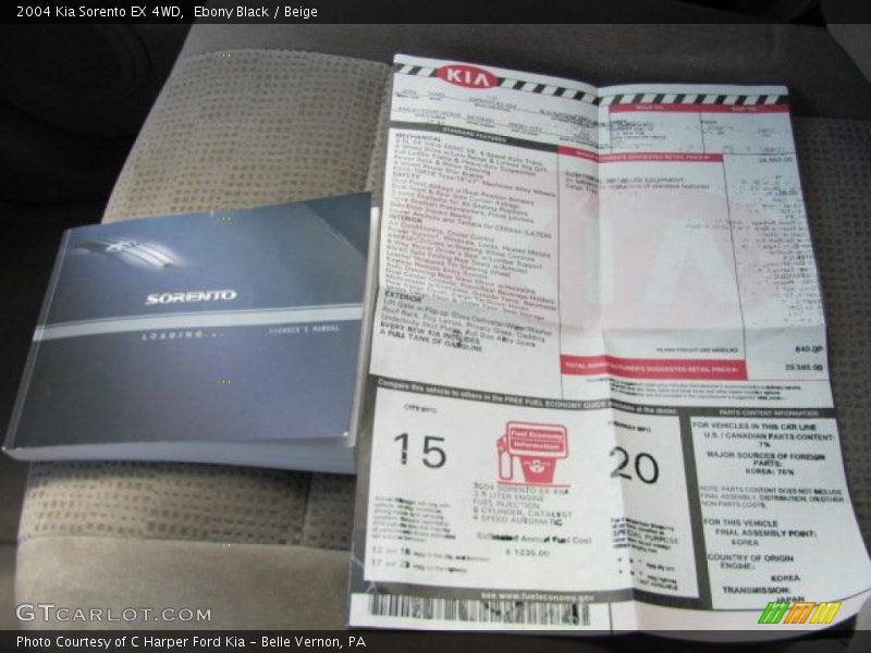 Ebony Black / Beige 2004 Kia Sorento EX 4WD