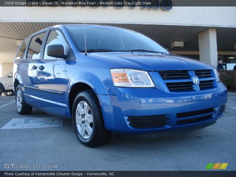 Marathon Blue Pearl / Medium Slate Gray/Light Shale 2008 Dodge Grand Caravan SE