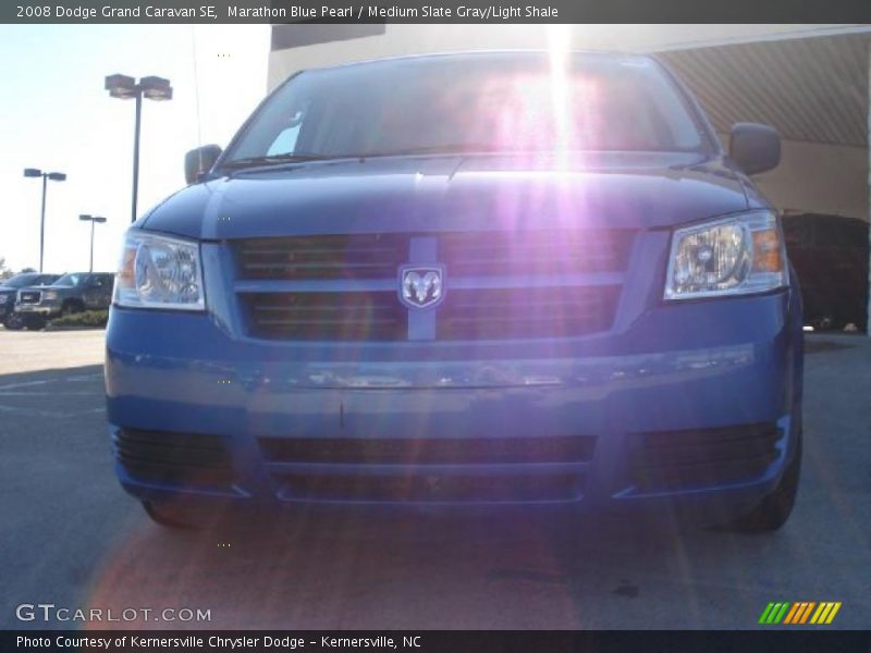 Marathon Blue Pearl / Medium Slate Gray/Light Shale 2008 Dodge Grand Caravan SE