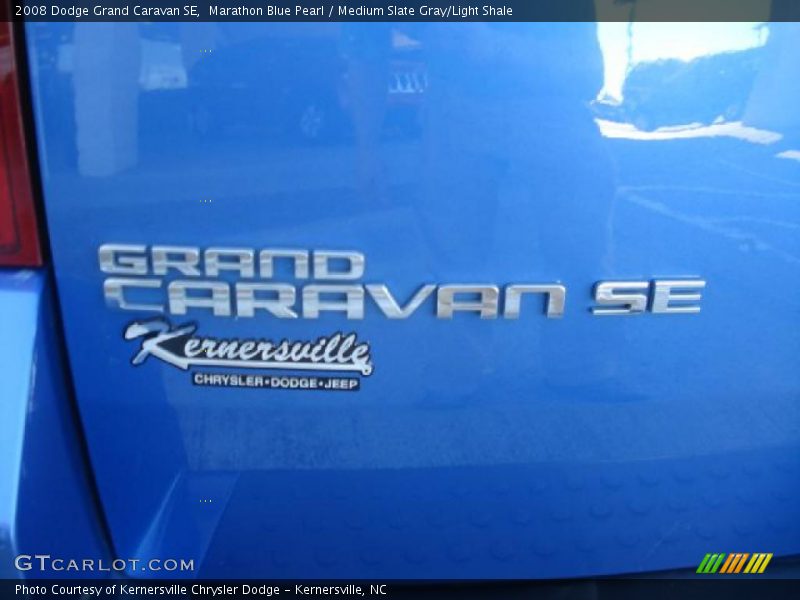Marathon Blue Pearl / Medium Slate Gray/Light Shale 2008 Dodge Grand Caravan SE