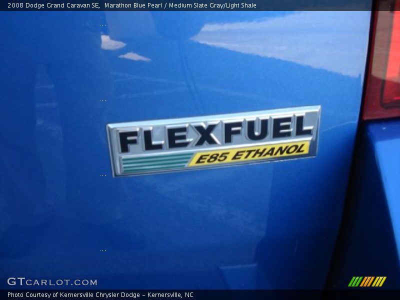 Marathon Blue Pearl / Medium Slate Gray/Light Shale 2008 Dodge Grand Caravan SE