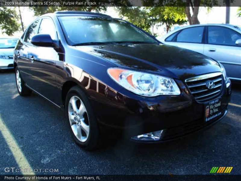 Purple Rain / Black 2009 Hyundai Elantra SE Sedan