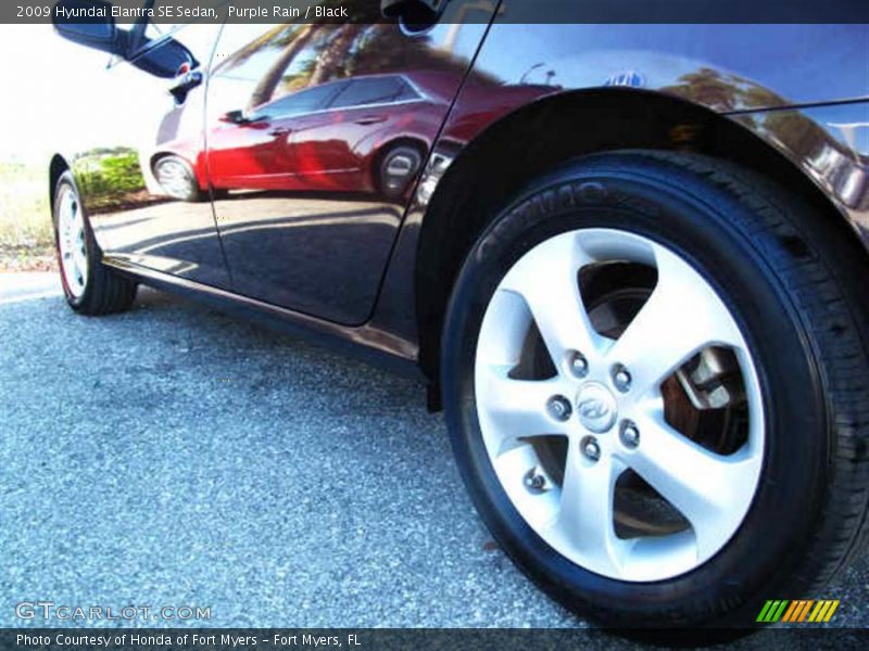 Purple Rain / Black 2009 Hyundai Elantra SE Sedan