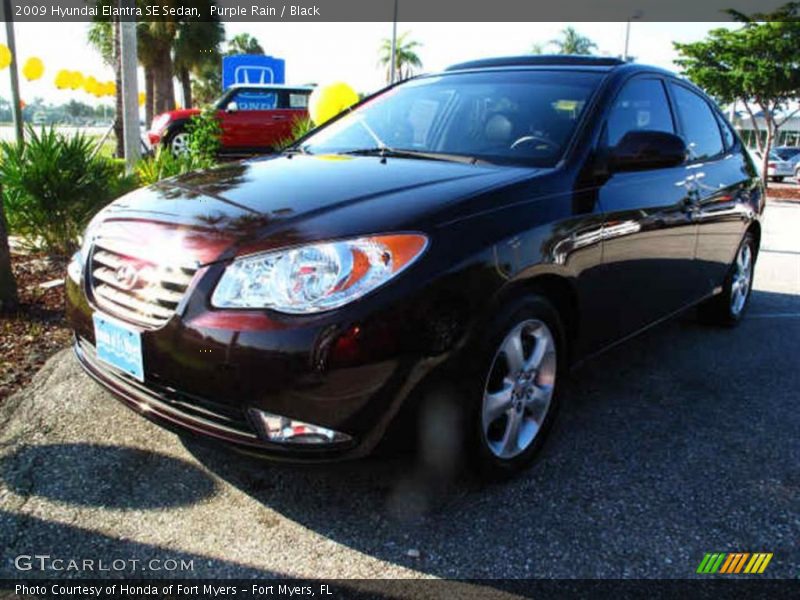 Purple Rain / Black 2009 Hyundai Elantra SE Sedan