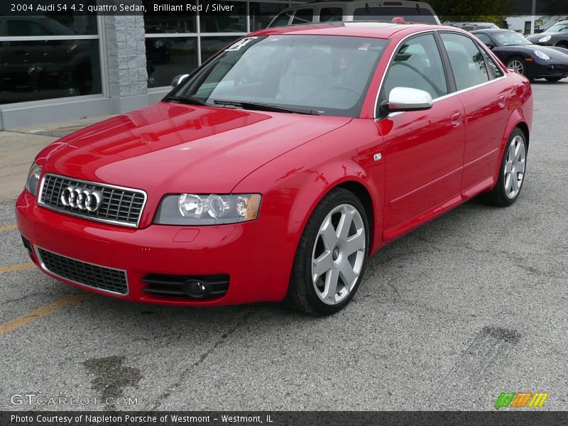 Brilliant Red / Silver 2004 Audi S4 4.2 quattro Sedan