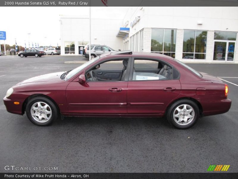 Ruby Red / Gray 2000 Hyundai Sonata GLS V6