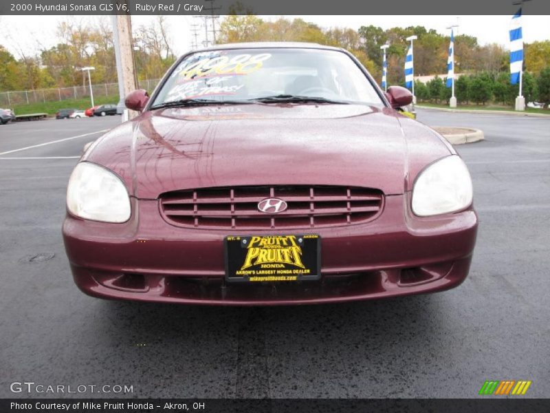 Ruby Red / Gray 2000 Hyundai Sonata GLS V6