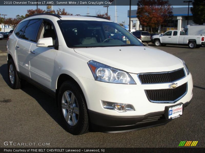Summit White / Dark Gray/Light Gray 2010 Chevrolet Traverse LT AWD