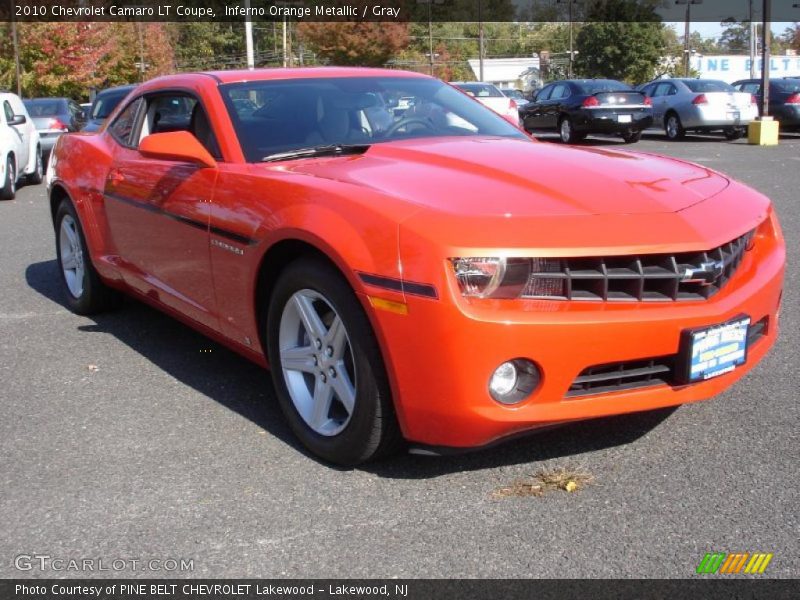 Inferno Orange Metallic / Gray 2010 Chevrolet Camaro LT Coupe