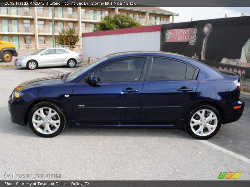 Stormy Blue Mica / Black 2009 Mazda MAZDA3 s Grand Touring Sedan