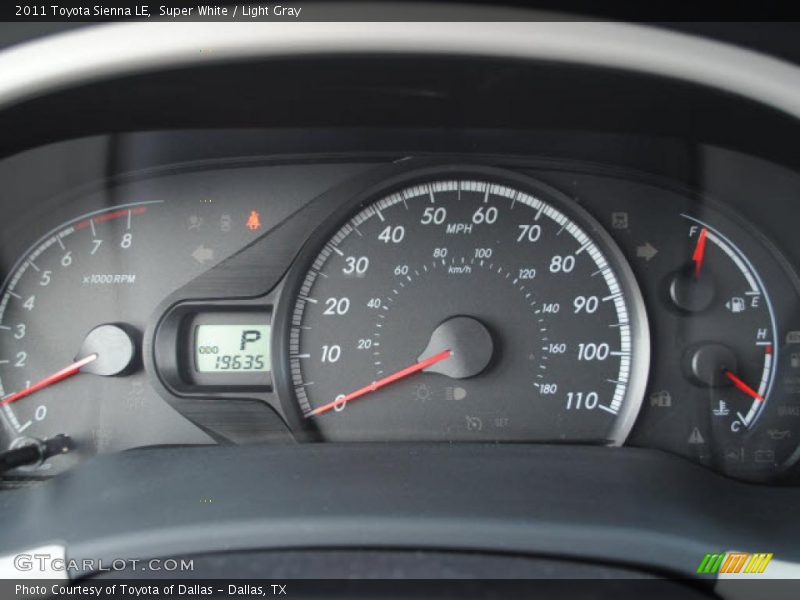  2011 Sienna LE LE Gauges