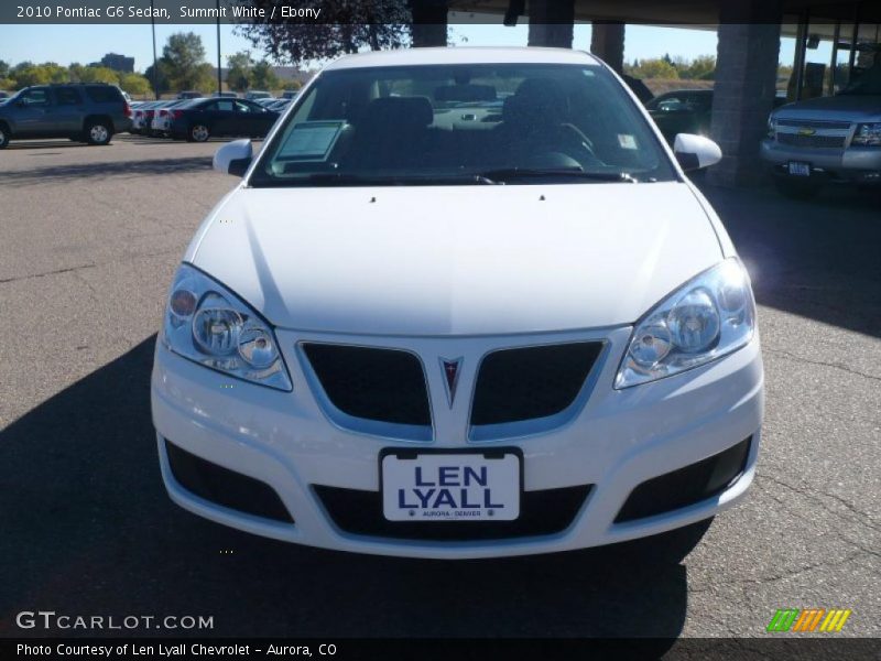 Summit White / Ebony 2010 Pontiac G6 Sedan