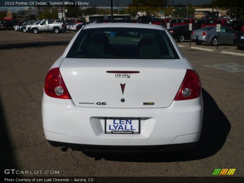 Summit White / Ebony 2010 Pontiac G6 Sedan